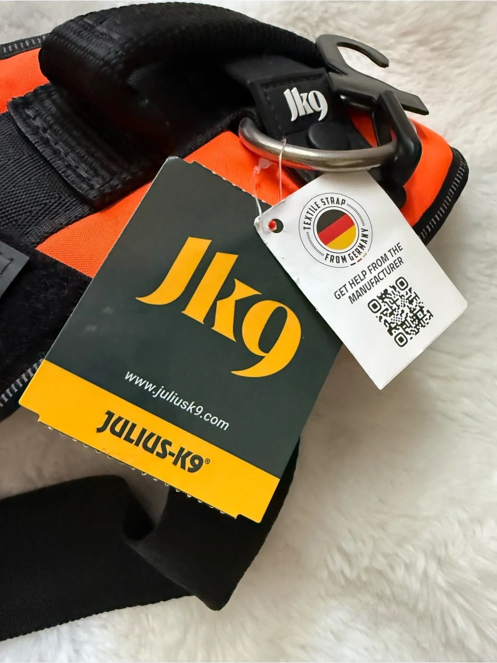 Julius-K9 Orange and Black Dog Harness
